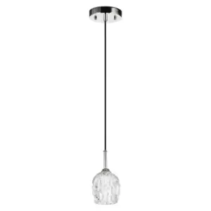 Image of 1 Bulb Ceiling Pendant Light Fitting Highly Polished Nickel LED G9 3.5W