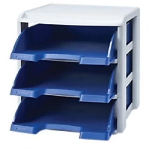 Image of Leitz Letter Tray 53270035 Polystyrene Blue 31.5 x 35.5 x 28.5 cm