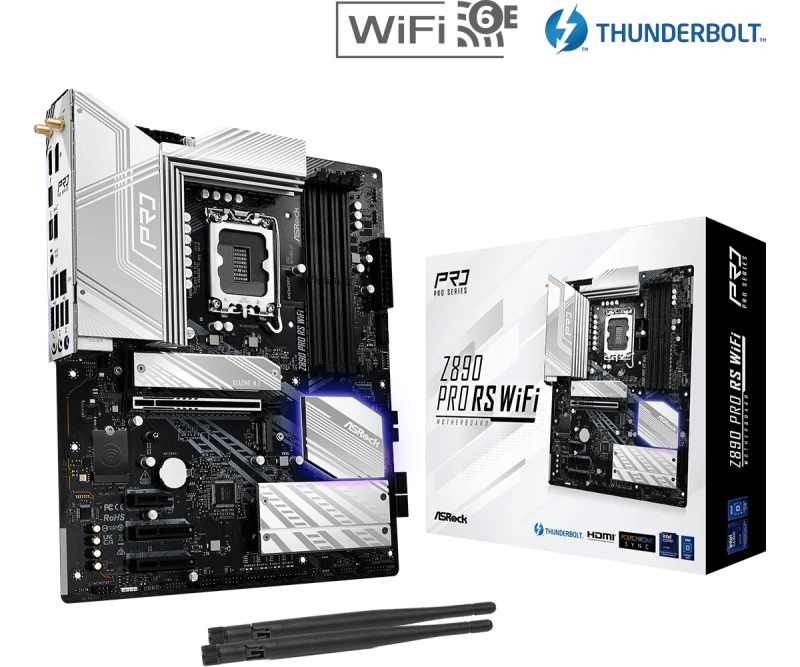 Image of ASRock Z890 Pro RS WiFi White Gaming Motherboard