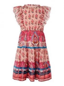 Image of Monsoon Girls S.E.W. Paisley Dress - Coral