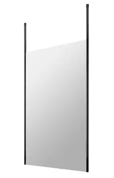 Image of Hudson Reed 1200mm Wetroom Screen With Ceiling Posts - Matt Black