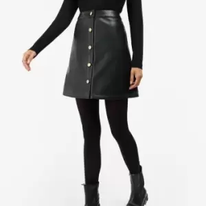Image of Barbour International Napier Faux Leather Mini Skirt - UK 12