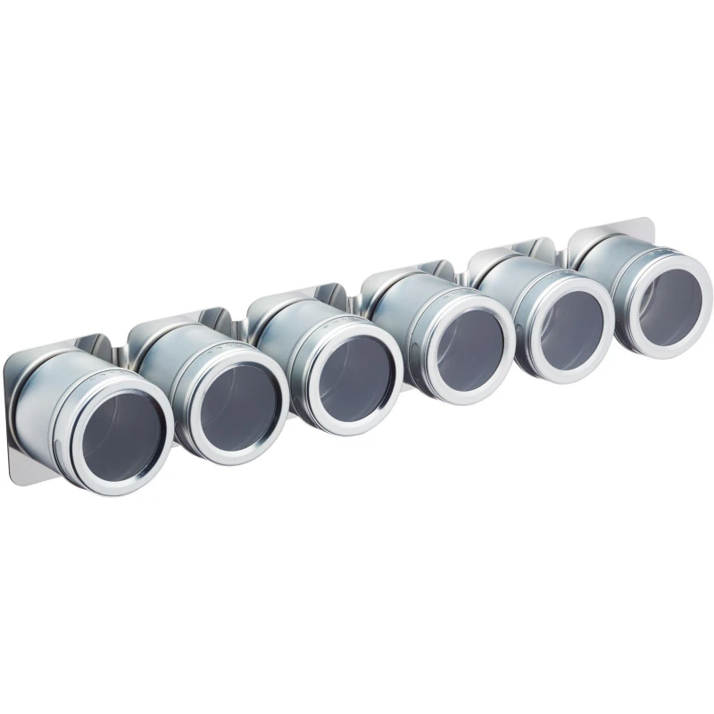 Image of Masterclass 6 Jar Magnetic Spice Rack Silver