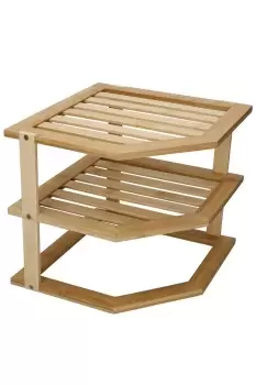 Image of Bamboo Three Tier Kitchen Corner Storage Shelf