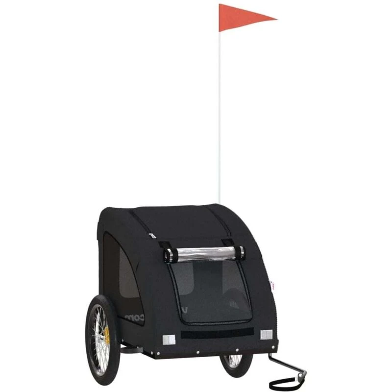 Image of VIDAXL Pet Bike Trailer Black Oxford Fabric and Iron Vidaxl 8720845770532