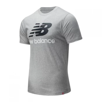 Image of New Balance Stack Logo T Shirt - Athletic Grey