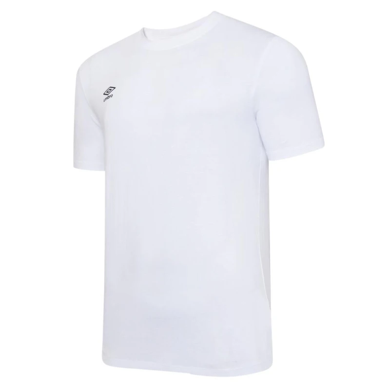 Image of Umbro Club Leisure T-Shirt in White Size: 11-12 Years White Unisex 11-12 Years