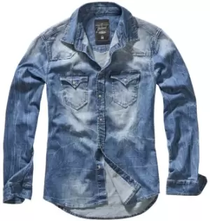 Image of Brandit Riley Denim Shirt, blue, Size S, blue, Size S