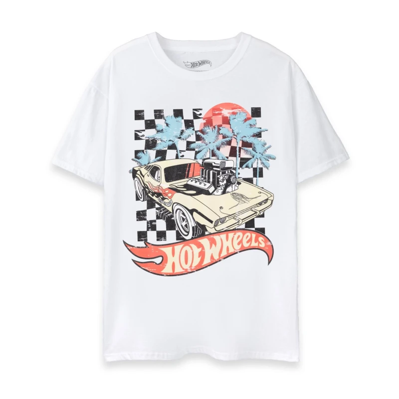 Image of Hot Wheels Short Sleeved T-Shirt White male