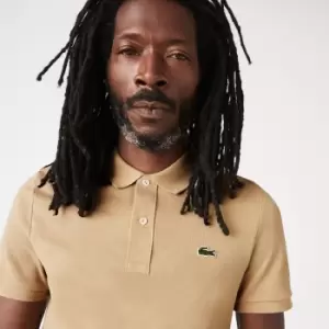 Image of Mens Slim fit Lacoste Polo Shirt in petit pique Size 4 - M Beige