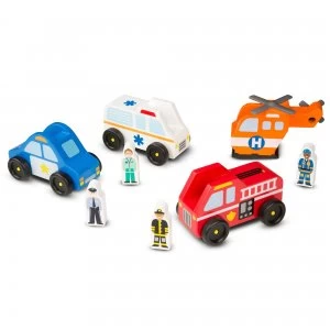 Image of Melissa Doug Emergency Vehicle Set
