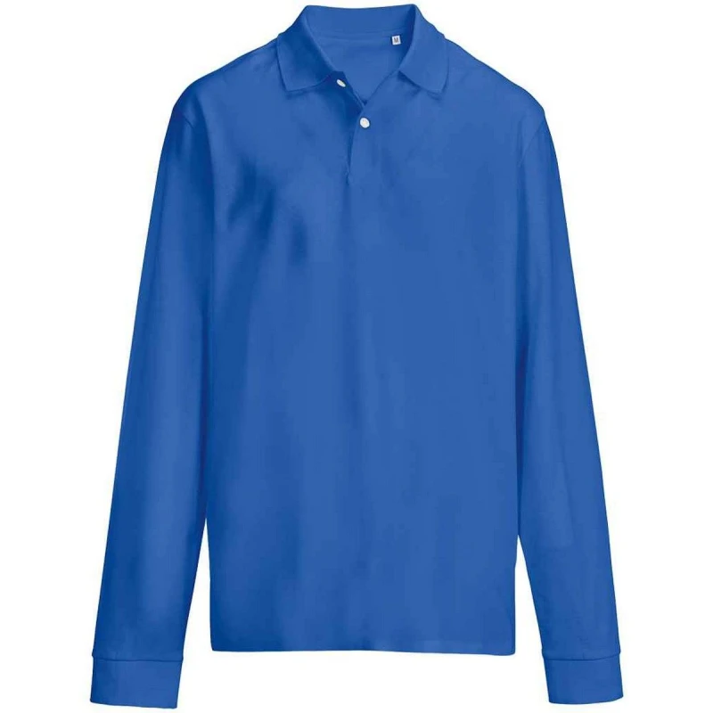 Image of SOL'S Mens Pique Long-Sleeved Polo Shirt in Blue Size: XS Blue Male XS