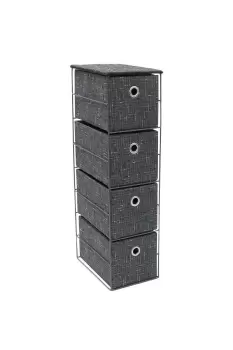 Image of Shadow 4 Drawer Narrow Fabric Storage Tower