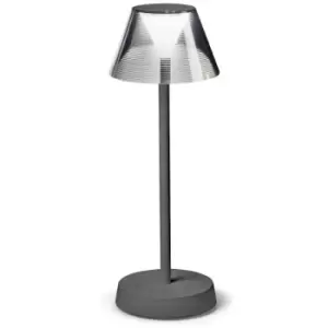 Image of Ideal Lux lolita Dimmable Integrated LED Table Lamp Grey, In-Built Switch, 3000K, IP54
