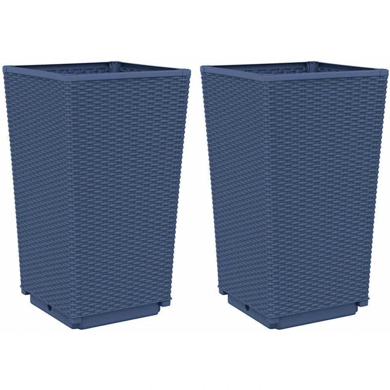 Image of VIDAXL Garden Planters 2 pcs Blue Grey 32.5x32.5x57cm pp Vidaxl 8721012410534