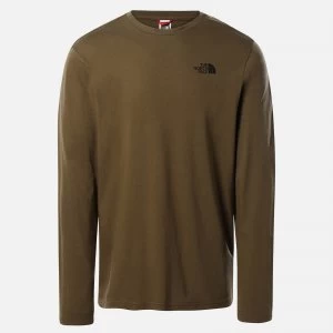 Image of The North Face Mens Easy Long Sleeve T-Shirt - Military Olive - L