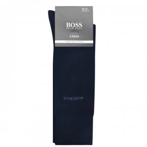 Image of Hugo Boss 2 Pack Soft Cotton Socks Navy