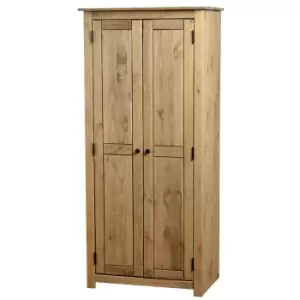 Image of Solid Pine 2 Door Double Wardrobe - Panama - Seconique