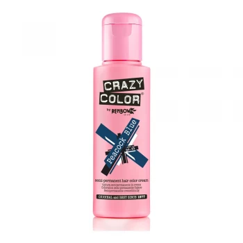 Image of Crazy Color Semi Permanent Hair Color Cream Peacock Blue 45