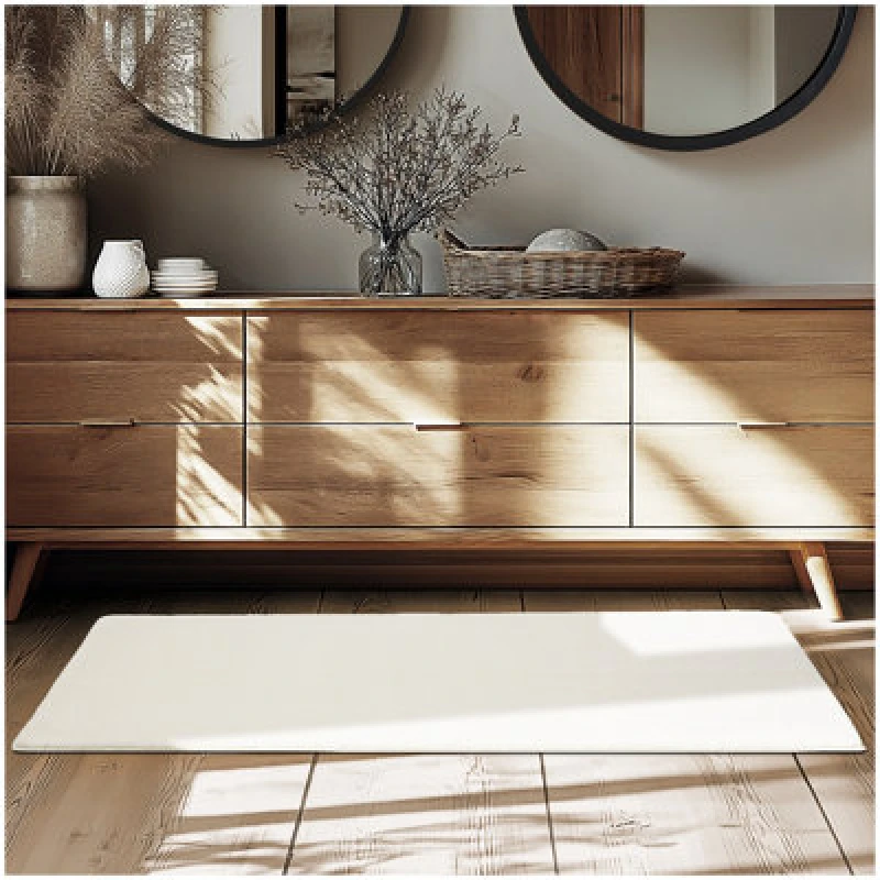 Image of Tectake Rug Zonelle - Short Pile And Ultra-Soft, Rectangular Or Round 80 X 150 Cm - Cream