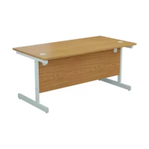 Image of 1600 X 800 Single Upright Rectangular Desk Nova Oak-White