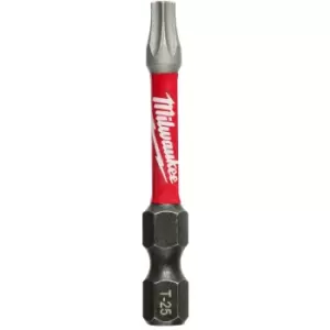 Image of Milwaukee Shockwave Impact Duty Torx Screwdriver Bits TX25 50mm Pack of 1