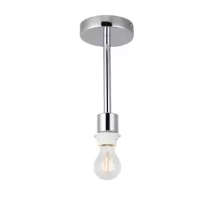 Image of Baymont Single Light Semi Flush Ceiling Fitting In Polished Chrome Finish