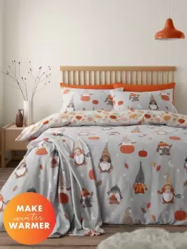 Image of 'Brushed Autumn Gonks' Duvet Cover Set