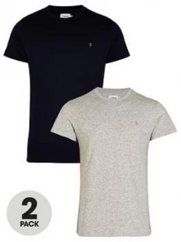 Image of Farah T-Shirt (2 Pack) - Grey/Navy
