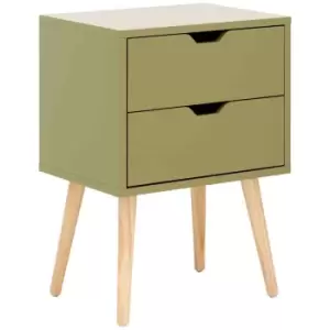 Image of Nyborg Pair Of Two Drawer Bedside Tables Boa Green
