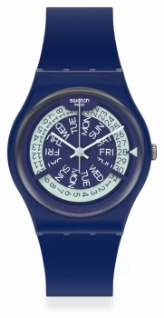 Image of Swatch N-IGMA NAVY Navy Silicone Strap Blue Dial GN727 Watch