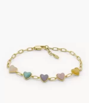 Image of Fossil Women Multicolor Resin Heart Chain Bracelet