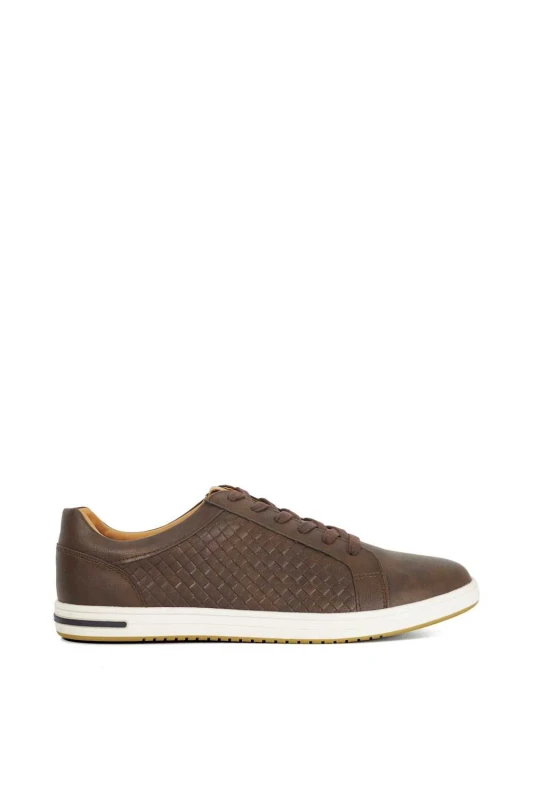 Image of Dune London Dune London Men 'Tezzy Weave' Trainers in Brown Size: 10 Brown 10 Male 5050808803315