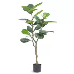 Image of VEVOR Artificial Fiddle Leaf Fig Tree, 4 FT, Secure PE Material & Anti-Tip Tilt Protection Low-Maintenance Faux Plant, Lifelike Green Fake Potted Tree