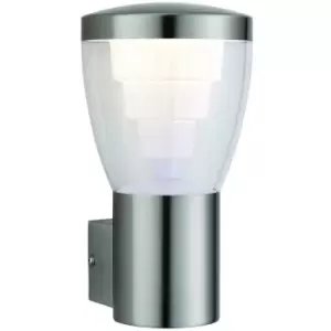 Image of IP44 Outdoor Wall Light Brushed Stainless Steel & Clear Shade 10W Cool White LED
