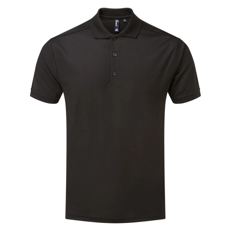Image of Premier Premier Men Coolchecker Pique Polo Shirt in Black Size: Small Black S Male 5063527055729