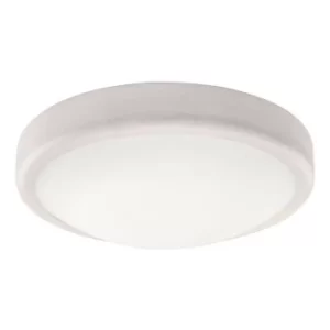 Image of Round Simple Flush Ceiling Light White, 1x E27
