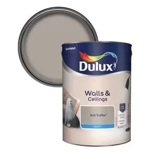 Image of Dulux Walls & Ceilings Soft Truffle Matt Emulsion Paint 5L