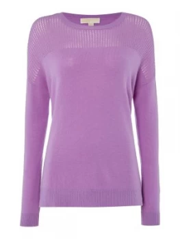 Image of Michael Kors Long Sleeve Mesh Sweater Dahlia