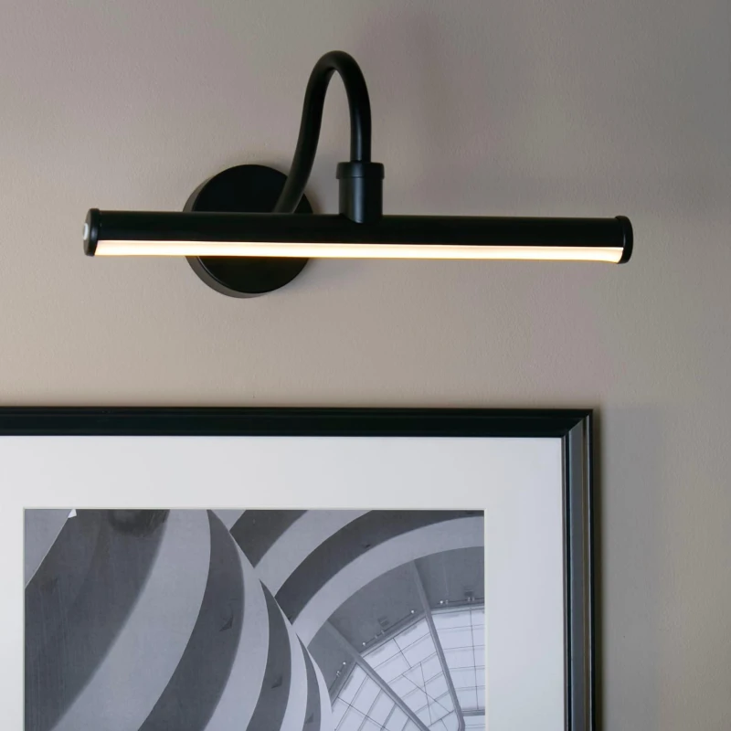 Image of Lighting Collection Black Rechargable Picture Wall Light Black unisex One size