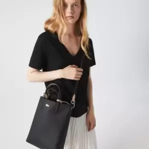 Image of Lacoste Womens Anna Reversible Coated Canvas Tote Bag Size Unique size Noir Krema