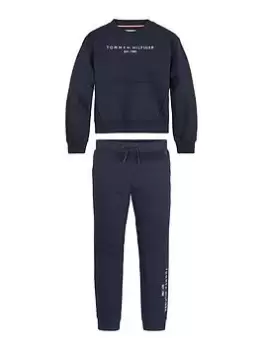 Image of Tommy Hilfiger Girls Essential Sweatpant Set - Navy, Size Age: 8 Years, Women