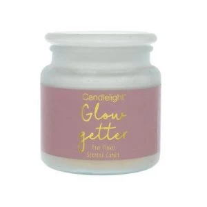 Image of Large Frosted Glass Wax Filled Jar 'Glow Getter' - Pear Flower
