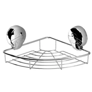 Image of Showerdrape Suctionloc Chrome Corner Basket Bathroom Accessory