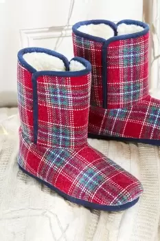 Image of Chenille Check Slipper Boots