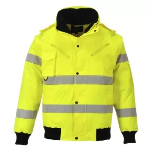 Image of Oxford Weave 300D Class 3 Hi Vis Bomber Jacket Yellow M