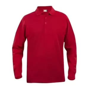 Image of Clique Mens Classic Lincoln Long-Sleeved Polo Shirt (M) (Red)