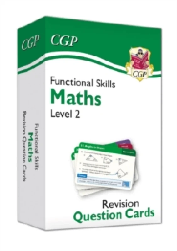 Image of CGP Books Functional Skills Maths Revision Question Cards - Level 2 Hardback Book Multi