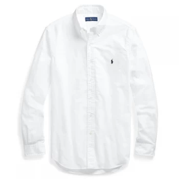 Image of Polo Ralph Lauren Slim Fit Garment Dyed Oxford Shirt - White