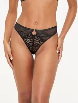 Image of Ann Summers Knickers The Unforgettable Thong 2 - Black, Size 16, Women